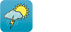 Marine Weather Forecast icon with sun, cloud, lightning, and rain.