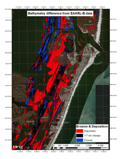 Analysis of erosion/deposition due to the impacts of Super Storm Sandy