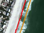 An image depicting shoreline change after Super Storm Sandy