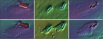 Views of the Redbird Reef site off Delaware Bay before and after Super Storm Sandy